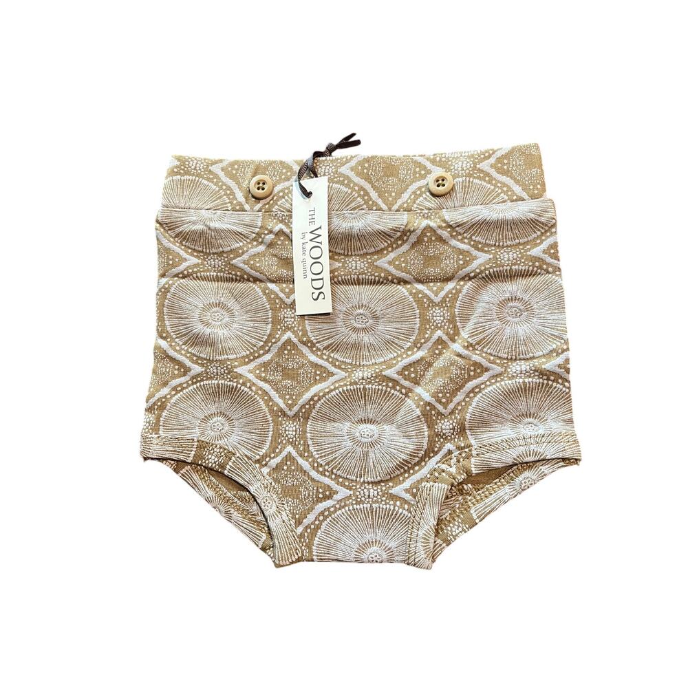 NWT Kate Quinn Golden Batik Button Bloomer 3-6m The Woods